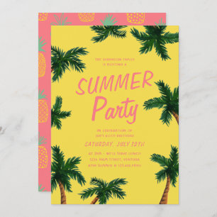 Invitación a la fiesta de verano de Palm Tree