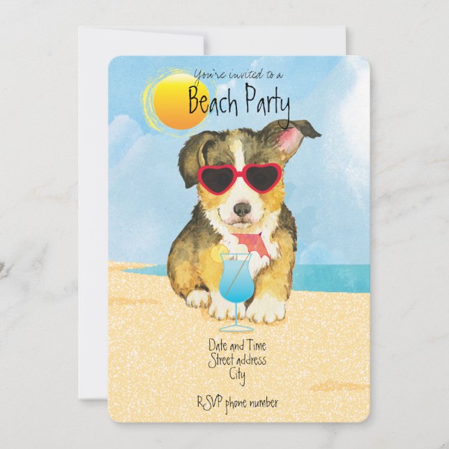 Invitación a la fiesta de verano de Pembroke Welsh (Anverso)