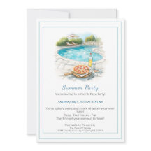 Invitación a la fiesta de verano de Pool & Pizza