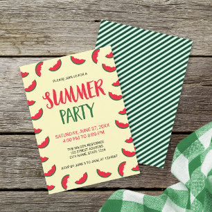 Invitación a la Fiesta de Verano de Sandía Roja Ve
