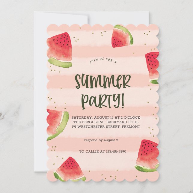 Invitación a la fiesta de verano de sol y buenas v (Anverso)