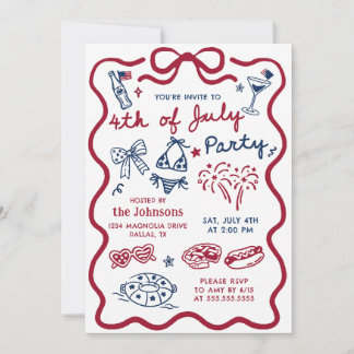 Invitación a la fiesta de verano del 4 de julio en