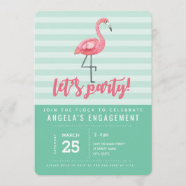 Invitación a la fiesta de verano del Flamingo Rosa