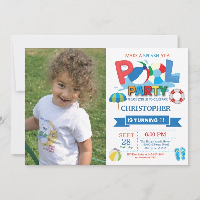 Invitación a la fiesta de verano del grupo Splash  (Anverso)