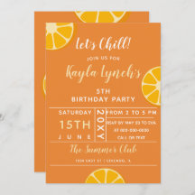 Invitación a la fiesta de verano del naranja Citru