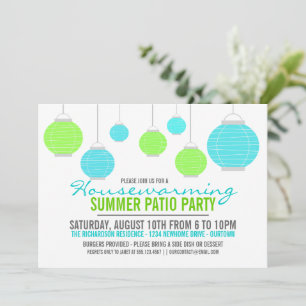 Invitación a la fiesta de verano en el patio para 