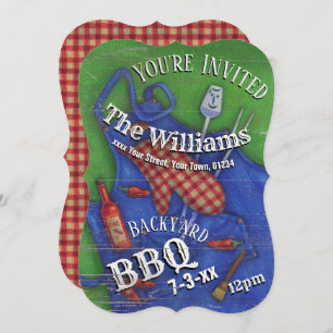 Invitación a la fiesta de verano en el patio trase