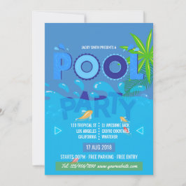Invitación a la fiesta de verano en la piscina