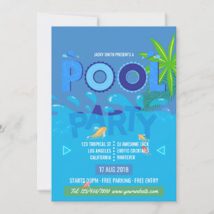 Invitación a la fiesta de verano en la piscina