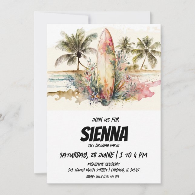 Invitación a la fiesta de verano en la playa (Anverso)