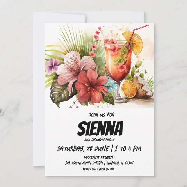 Invitación a la fiesta de verano en la playa (Anverso)