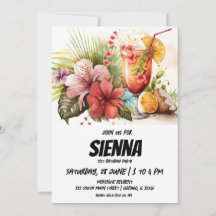 Invitación a la fiesta de verano en la playa