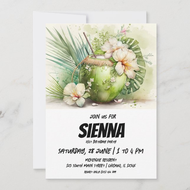 Invitación a la fiesta de verano en la playa (Anverso)