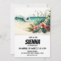 Invitación a la fiesta de verano en la playa