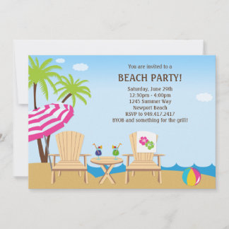Invitación a la fiesta de verano en la playa