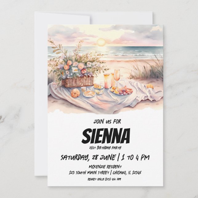 Invitación a la fiesta de verano en la playa (Anverso)