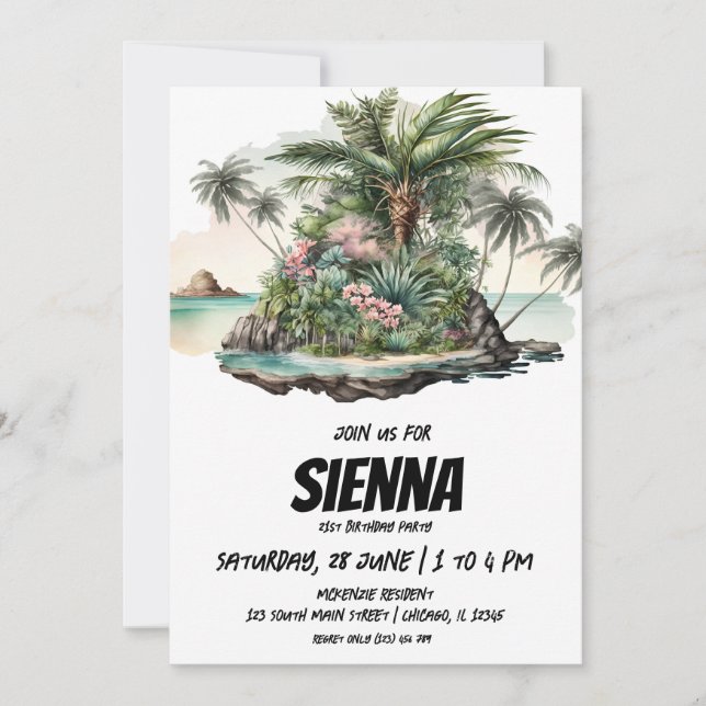 Invitación a la fiesta de verano en la playa (Anverso)