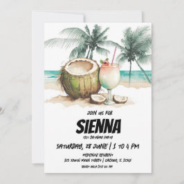 Invitación a la fiesta de verano en la playa
