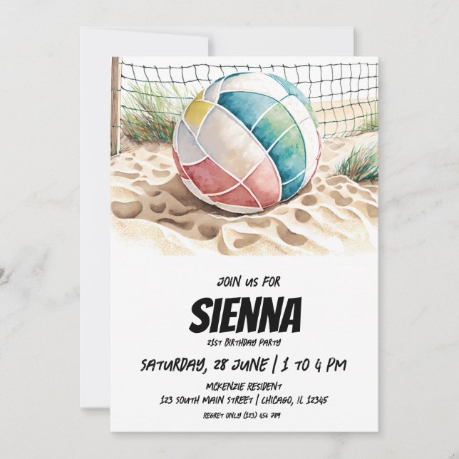 Invitación a la fiesta de verano en la playa (Anverso)