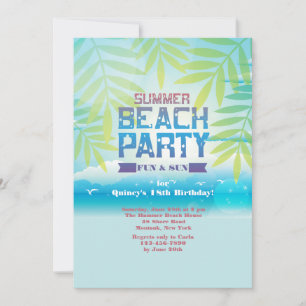 Invitación a la fiesta de verano en la playa