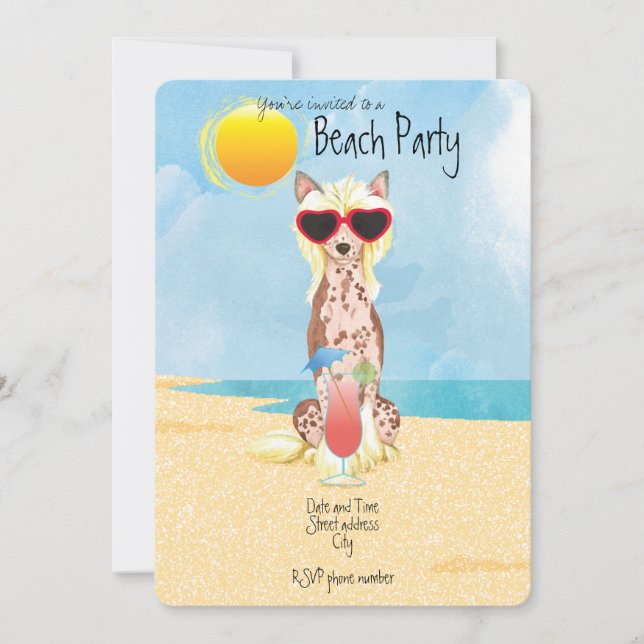 Invitación a la fiesta de verano en la playa de Cr (Anverso)