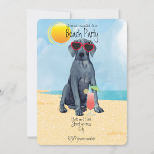 Invitación a la fiesta de verano Great Dane Beach