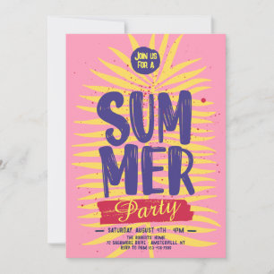 Invitación a la fiesta de verano rosada