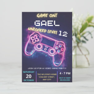 Invitación a la fiesta de videojuegos, invitación