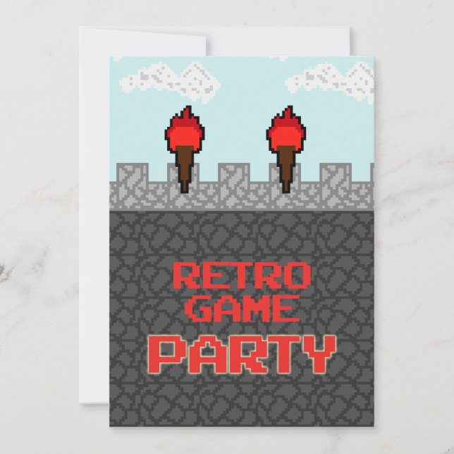 Invitación a la fiesta de videojuegos retro (Anverso)