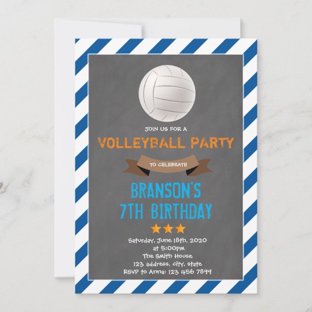 Invitación a la fiesta de voleibol (Anverso)