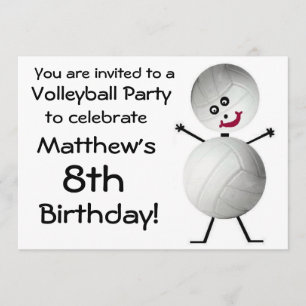 Invitación a la fiesta de voleibol de cumpleaños