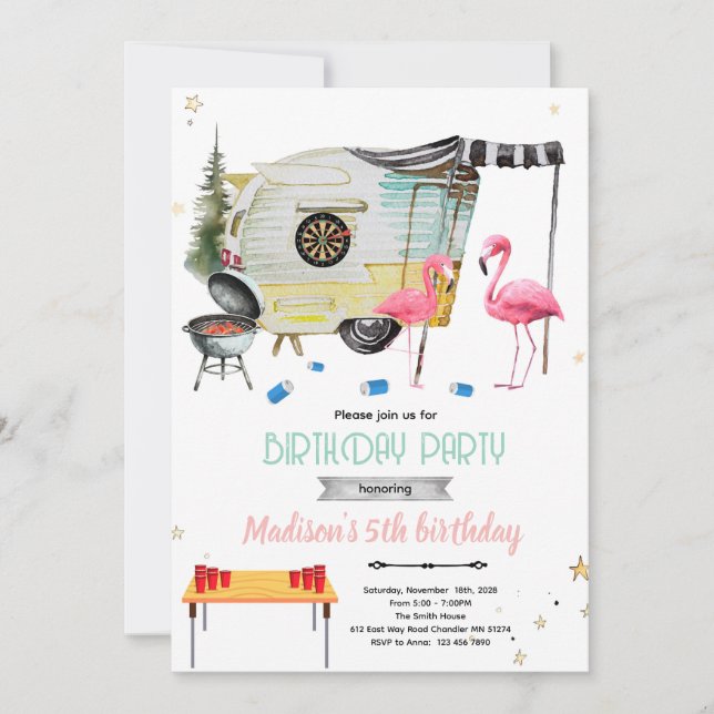 invitación a la fiesta de White Trash Bash (Anverso)