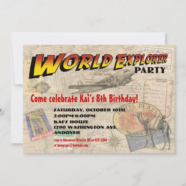 Invitación a la fiesta de World Explorer (Anverso)