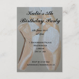 Invitación a la fiesta de zapatos de ballet Pointe
