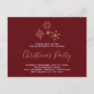 Invitación a la fiesta decorativa de los copos de