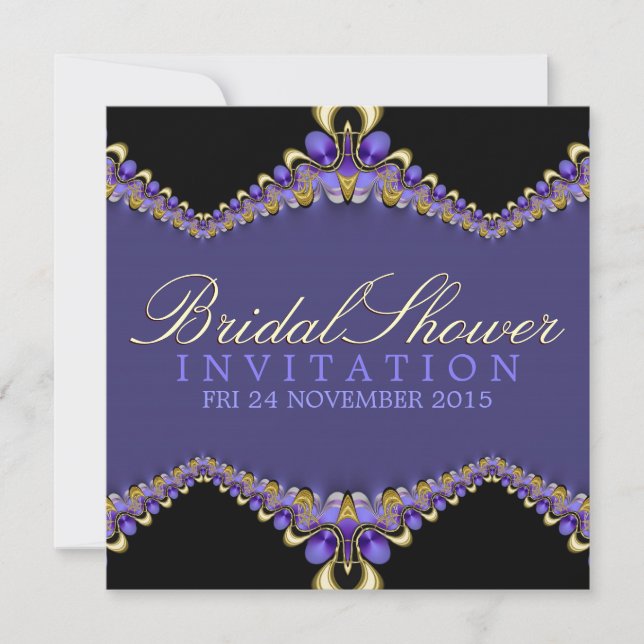 Invitación a la fiesta decorativa Purple Bridal Sh (Anverso)
