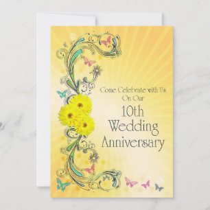 Invitación a la fiesta del 10º aniversario de boda