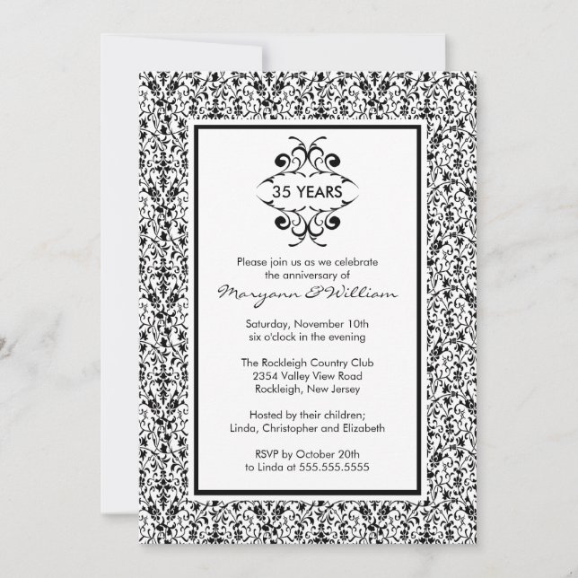 Invitación a la fiesta del 25º aniversario en negr (Anverso)