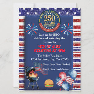 Invitación a la Fiesta del 250 Aniversario de Amér