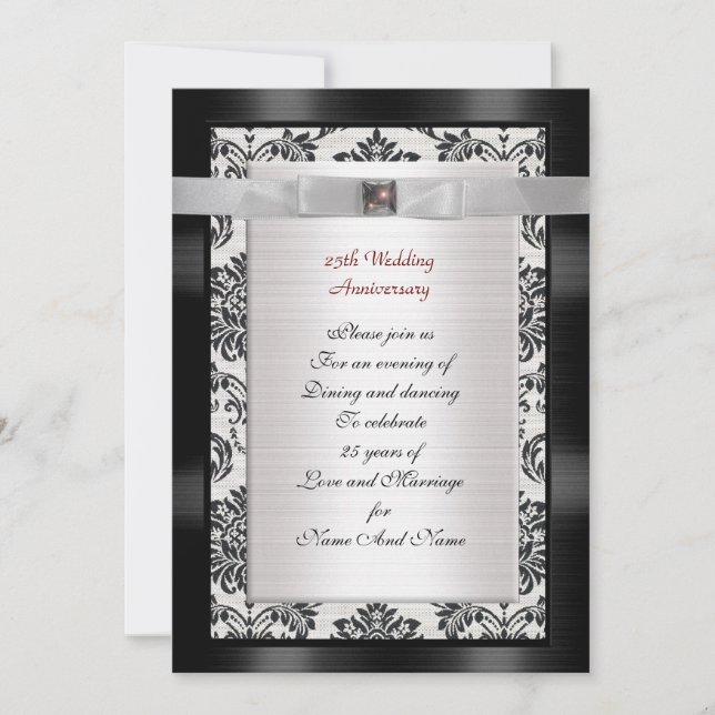 Invitación a la fiesta del 25° aniversario en blan (Anverso)