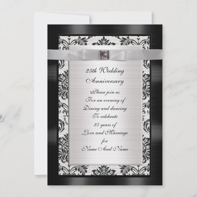 Invitación a la fiesta del 25° aniversario en blan (Anverso)