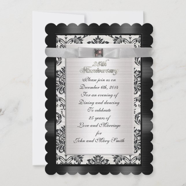 Invitación a la fiesta del 25° aniversario en blan (Anverso)