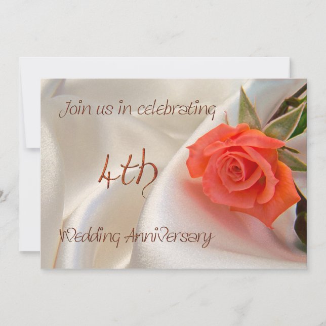 invitación a la fiesta del 4º aniversario de bodas (Anverso)