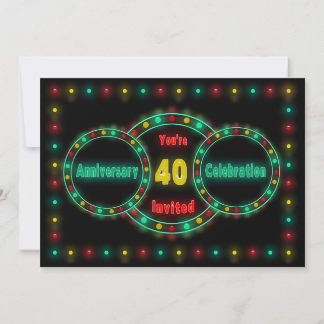 INVITACIÓN A LA FIESTA DEL 40º ANIVERSARIO - LUCES (Anverso)