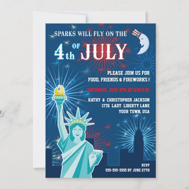 Invitación a la Fiesta del 4 de Julio (Anverso)