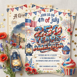 Invitación a la fiesta del 4 de julio de 250 años