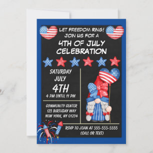 Invitación a la fiesta del 4 de julio de Gnome en