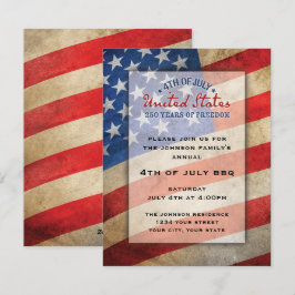 Invitación a la Fiesta del 4 de Julio EE. UU. 250