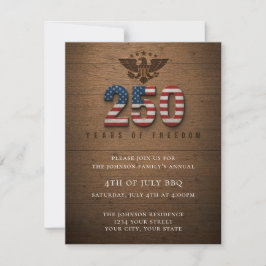 Invitación a la fiesta del 4 de julio EE. UU. 250 