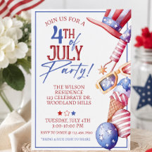 Invitación a la fiesta del 4 de julio | Verano Pat